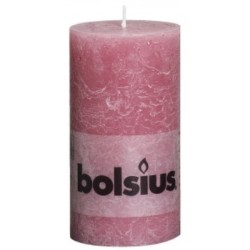 Bolsius rustieke kaars in de kleur oud roze