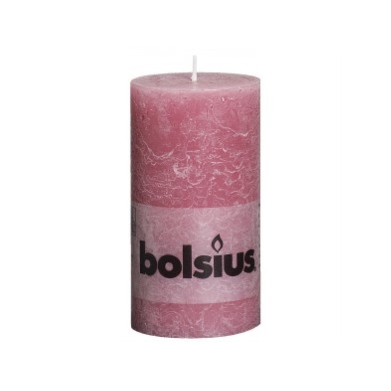 Bolsius rustieke kaars in de kleur oud roze