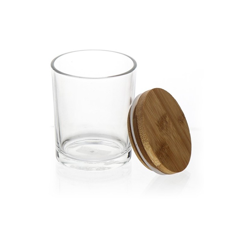 Glas 20 cl helder met houten deksel